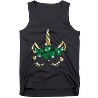 Sarcastic Unicorn Face Print Cute Saint Patrick's Day Tank Top