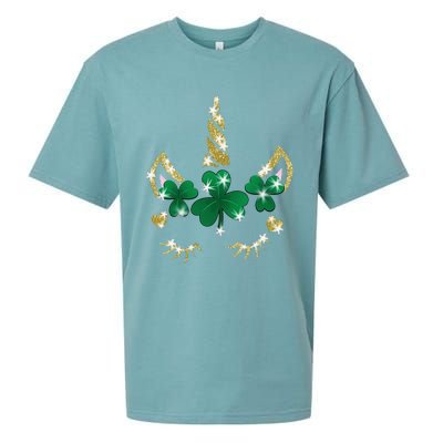 Sarcastic Unicorn Face Print Cute Saint Patrick's Day Sueded Cloud Jersey T-Shirt