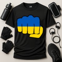 Support Ukraine Flag Fist Cooling Performance Crew T-Shirt