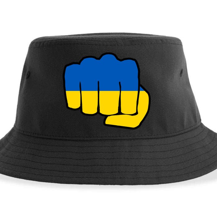 Support Ukraine Flag Fist Sustainable Bucket Hat