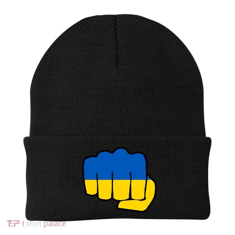 Support Ukraine Flag Fist Beanie