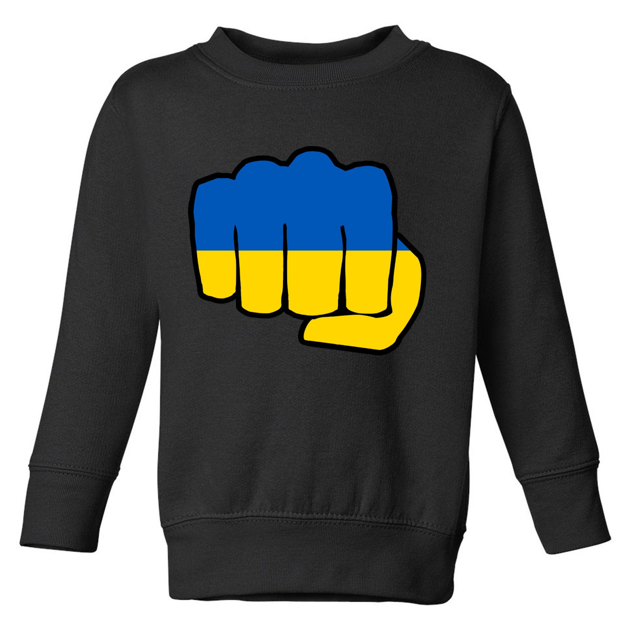Support Ukraine Flag Fist Toddler Sweatshirt