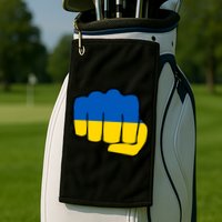 Support Ukraine Flag Fist Golf Towel