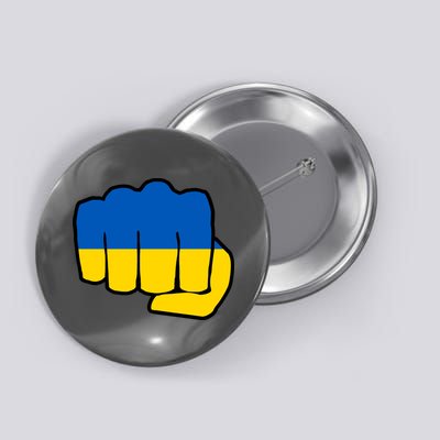 Support Ukraine Flag Fist Button