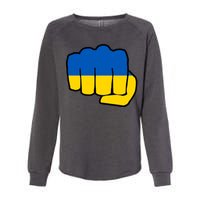 Support Ukraine Flag Fist Womens California Wash Sweatshirt