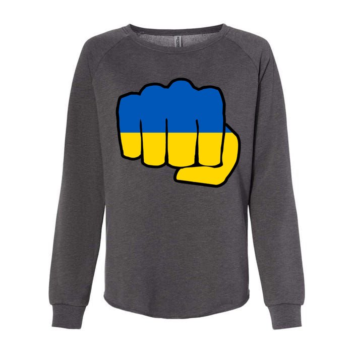 Support Ukraine Flag Fist Womens California Wash Sweatshirt