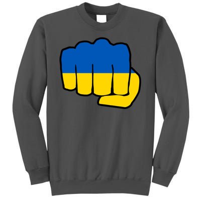 Support Ukraine Flag Fist Tall Sweatshirt