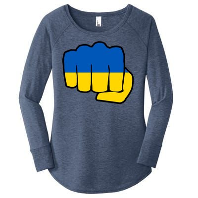 Support Ukraine Flag Fist Women's Perfect Tri Tunic Long Sleeve Shirt