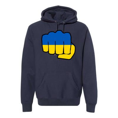 Support Ukraine Flag Fist Premium Hoodie