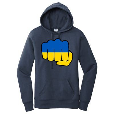 Support Ukraine Flag Fist Women's Pullover Hoodie