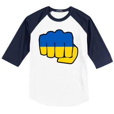 Support Ukraine Flag Fist Baseball Sleeve Shirt