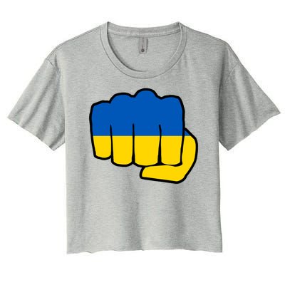 Support Ukraine Flag Fist Women's Crop Top Tee