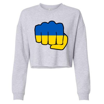 Support Ukraine Flag Fist Cropped Pullover Crew