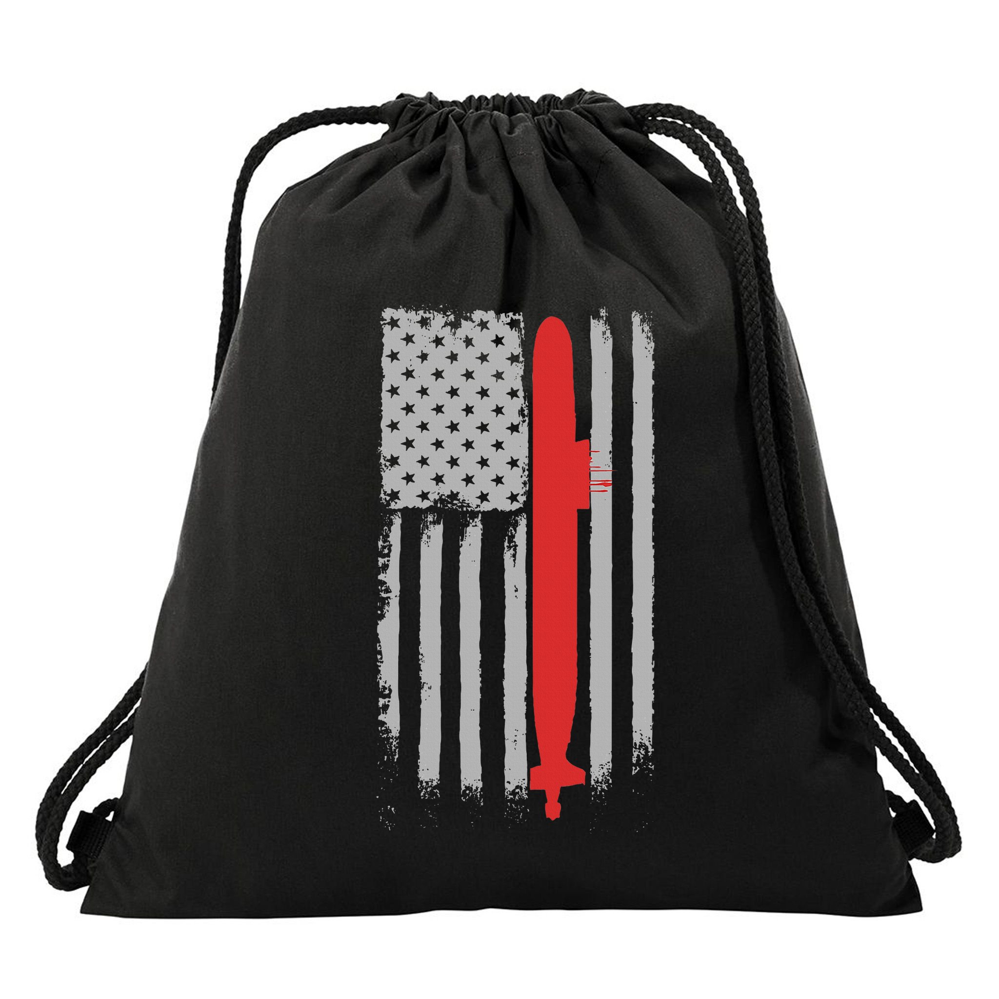 Submarine Usa Flag Gift For Submariner Drawstring Bag