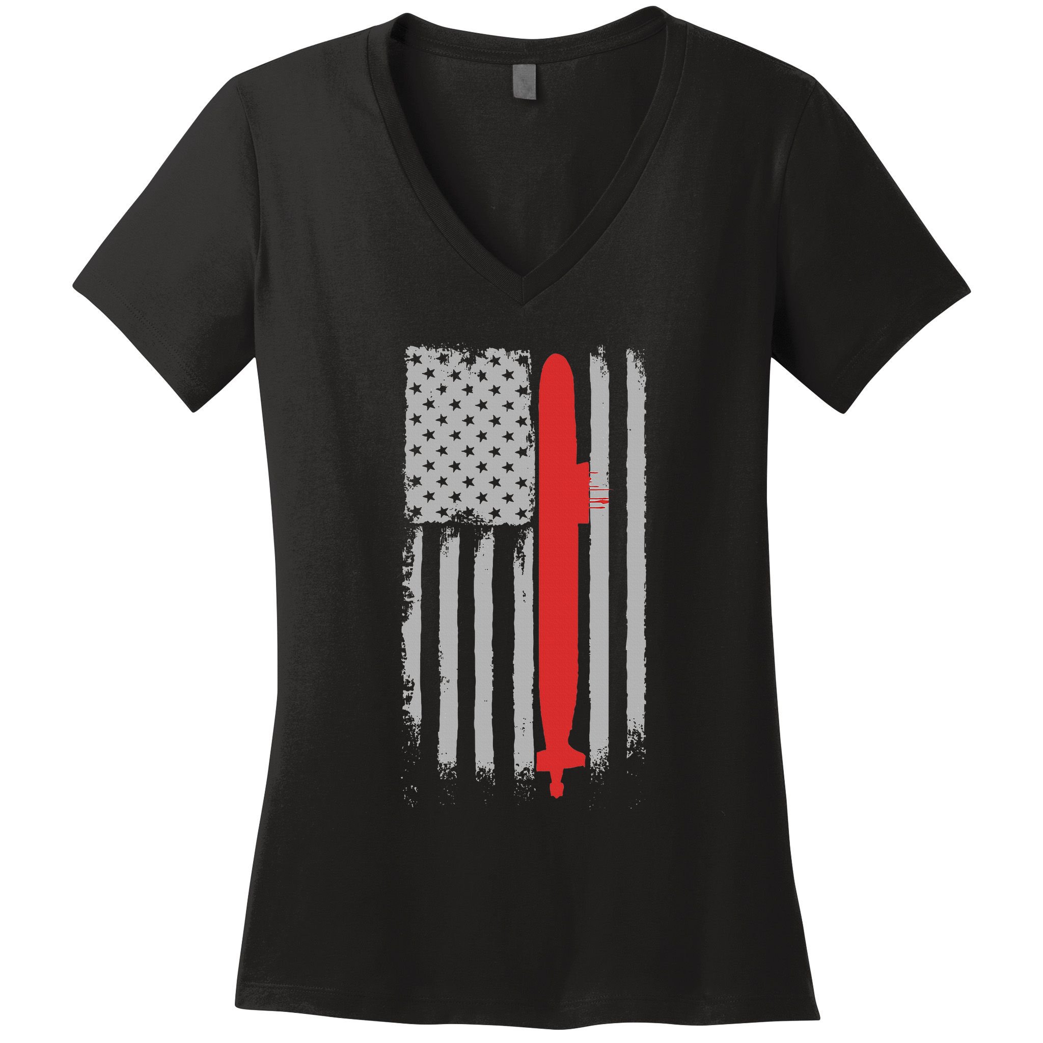 Submarine Usa Flag Gift For Submariner Women's V-Neck T-Shirt