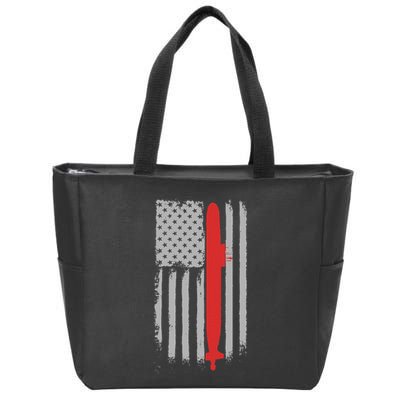 Submarine Usa Flag Gift For Submariner Zip Tote Bag