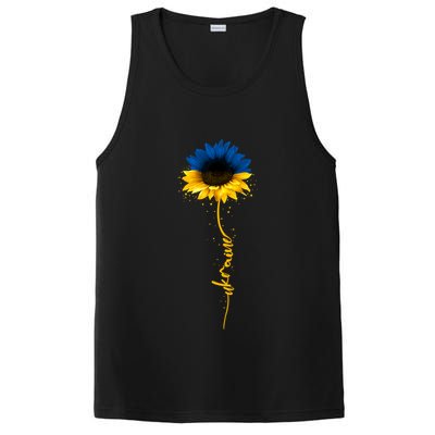 Sunflower Ukrainian Flag Tee I Stand With Ukraine Peace Gift PosiCharge Competitor Tank