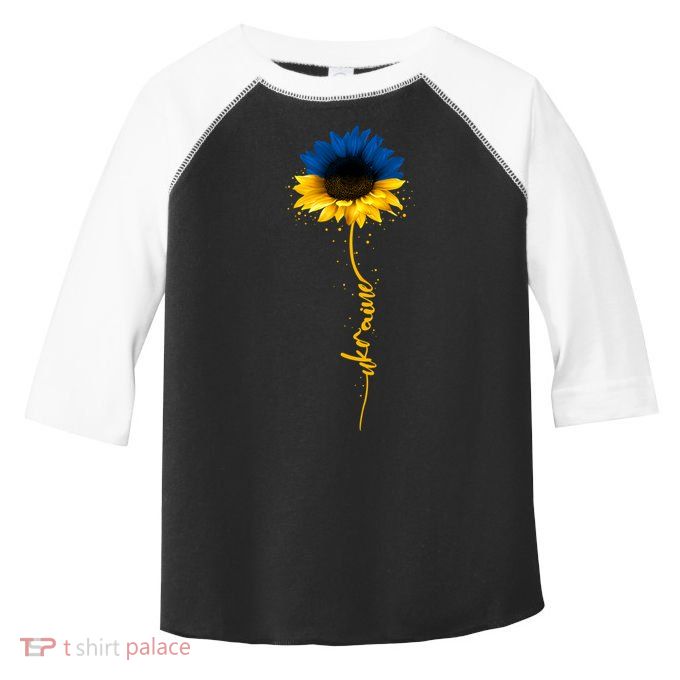 Sunflower Ukrainian Flag Tee I Stand With Ukraine Peace Gift Toddler Fine Jersey T-Shirt