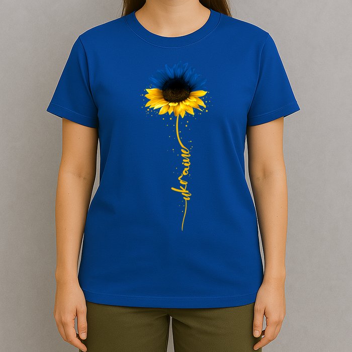 Sunflower Ukrainian Flag Tee I Stand With Ukraine Peace Gift T-Shirt