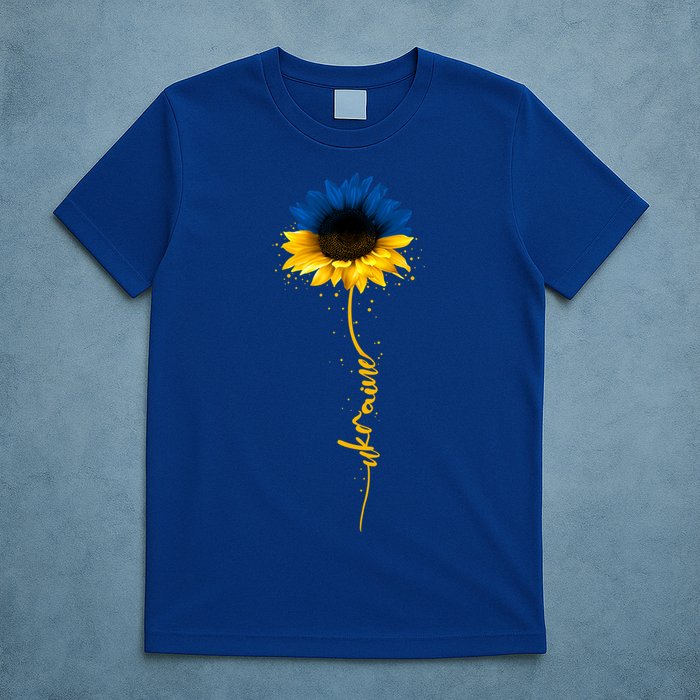 Sunflower Ukrainian Flag Tee I Stand With Ukraine Peace Gift T-Shirt