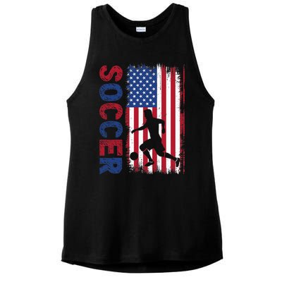 Soccer Usa Flag For Soccer Lover Ladies PosiCharge Tri-Blend Wicking Tank