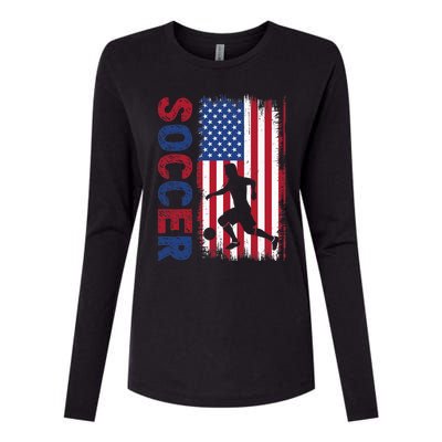 Soccer Usa Flag For Soccer Lover Womens Cotton Relaxed Long Sleeve T-Shirt