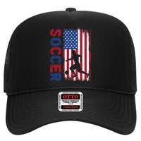 Soccer Usa Flag For Soccer Lover High Crown Mesh Back Trucker Hat