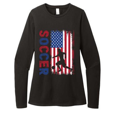 Soccer Usa Flag For Soccer Lover Womens CVC Long Sleeve Shirt