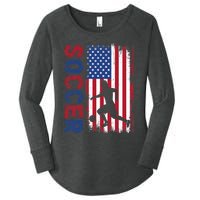 Soccer Usa Flag For Soccer Lover Women's Perfect Tri Tunic Long Sleeve Shirt