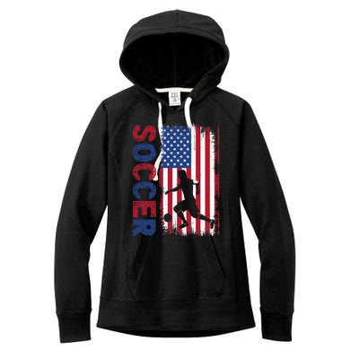 Soccer Usa Flag For Soccer Lover Women's Fleece Hoodie