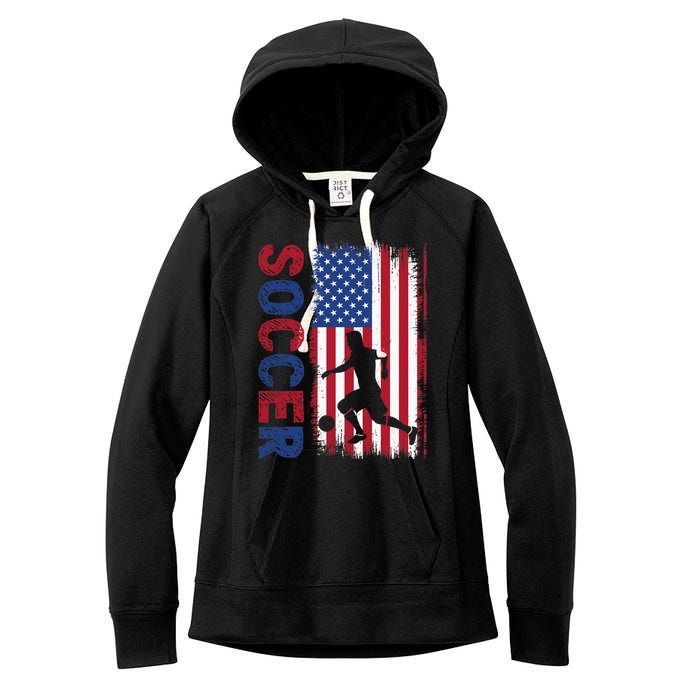 Soccer Usa Flag For Soccer Lover Women's Fleece Hoodie