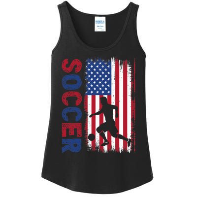 Soccer Usa Flag For Soccer Lover Ladies Essential Tank