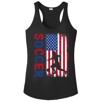 Soccer Usa Flag For Soccer Lover Ladies PosiCharge Competitor Racerback Tank