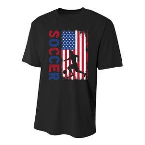 Soccer Usa Flag For Soccer Lover Youth Performance Sprint T-Shirt