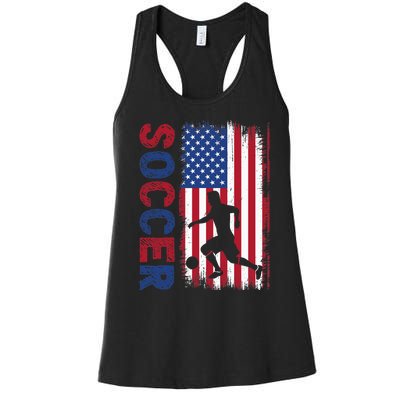 Soccer Usa Flag For Soccer Lover Women's Racerback Tank