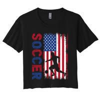 Soccer Usa Flag For Soccer Lover Women's Crop Top Tee