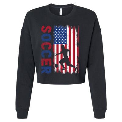 Soccer Usa Flag For Soccer Lover Cropped Pullover Crew