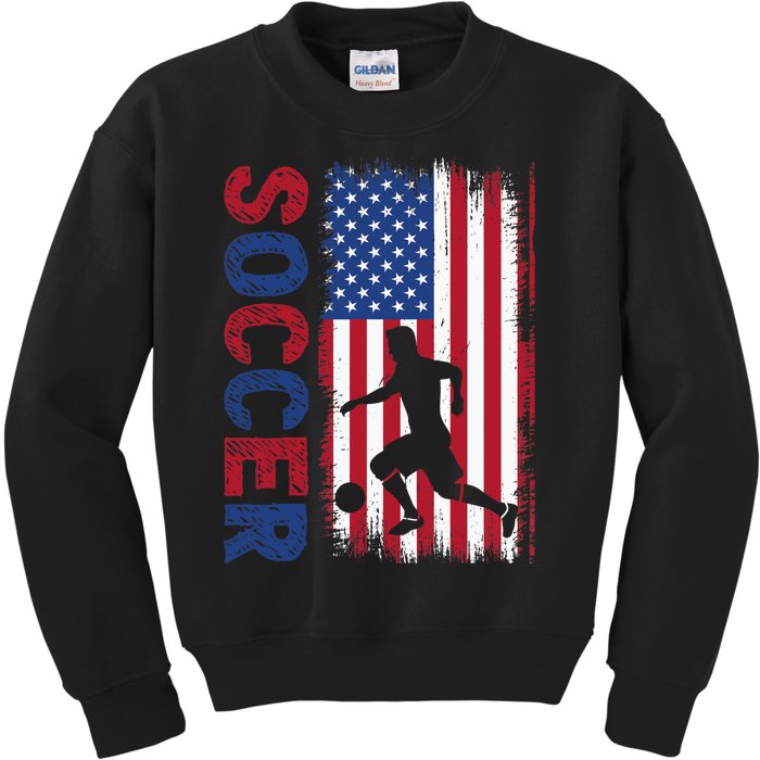 Soccer Usa Flag For Soccer Lover Kids Sweatshirt