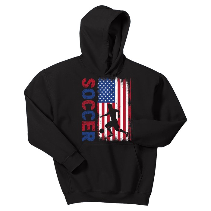 Soccer Usa Flag For Soccer Lover Kids Hoodie