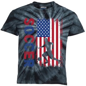 Soccer Usa Flag For Soccer Lover Kids Tie-Dye T-Shirt