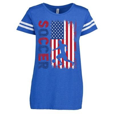 Soccer Usa Flag For Soccer Lover Enza Ladies Jersey Football T-Shirt