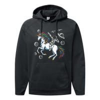 Space Unicorns Funny Astronaut Planet Travel Performance Fleece Hoodie