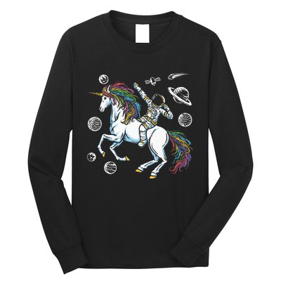 Space Unicorns Funny Astronaut Planet Travel Long Sleeve Shirt