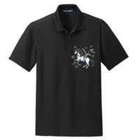 Space Unicorns Funny Astronaut Planet Travel Dry Zone Grid Polo