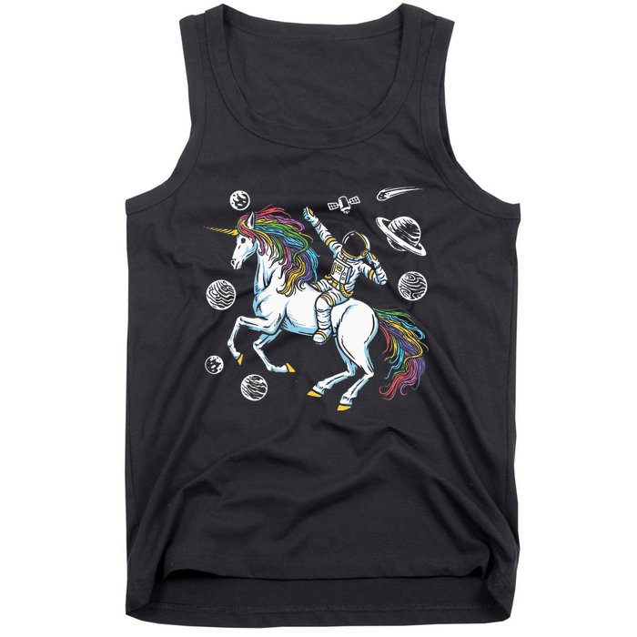 Space Unicorns Funny Astronaut Planet Travel Tank Top