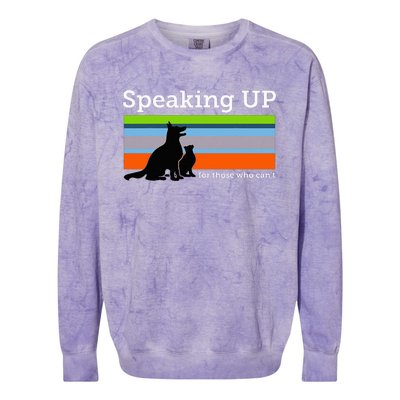 Speaking Up For Those Who CanT Stop Animal Abuse Awareness Colorblast Crewneck Sweatshirt