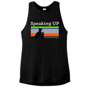 Speaking Up For Those Who CanT Stop Animal Abuse Awareness Ladies PosiCharge Tri-Blend Wicking Tank