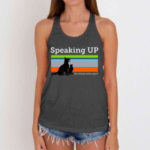 Speaking Up For Those Who CanT Stop Animal Abuse Awareness Women's Knotted Racerback Tank