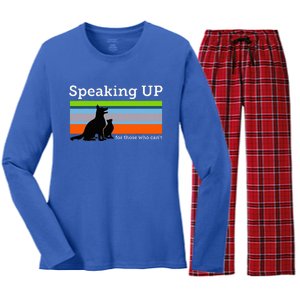 Speaking Up For Those Who CanT Stop Animal Abuse Awareness Women's Long Sleeve Flannel Pajama Set 