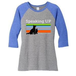 Speaking Up For Those Who CanT Stop Animal Abuse Awareness Women's Tri-Blend 3/4-Sleeve Raglan Shirt